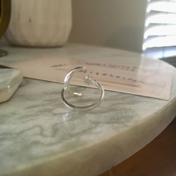 Moon & Star Adjustable Simulated Diamond Ring - Picture 8 of 8